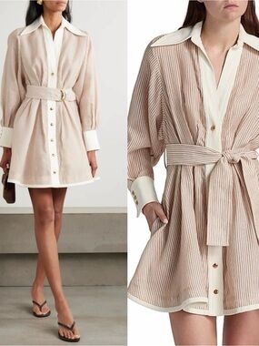 zimmermann andie drop waist mini dress Satin Ruffle Wrap Midi Dress in Dusty Pink main image 1